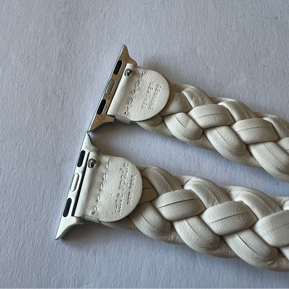 KATE SPADE Braided Leather 38-49mm Band For Apple Watch® WHITE NWT main image 12